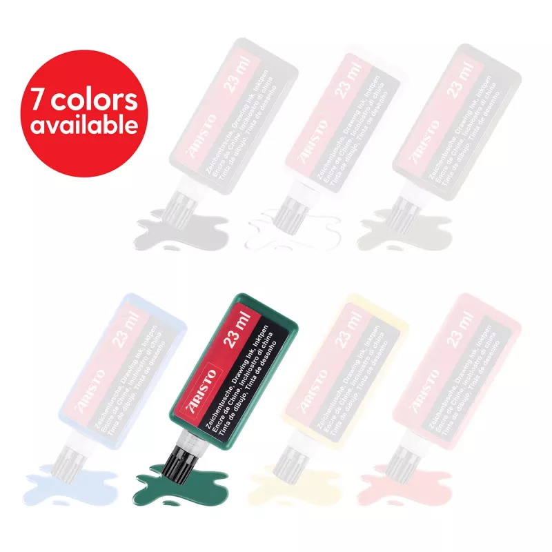 ARISTO piešimo rašalas žalias 23 ml, 1 buteliukas (AR64807)