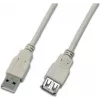 Wirewin USB A-A MF 0.5 GR USB 2.0 prailginimo kabelis, 0,5 m, pilkas