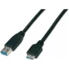 Wirewin USB 3.0 A-MB MM 0.5 SW – 0,5 m USB-A į Micro-B kabelis, juodas