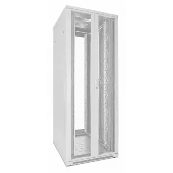 DSIT 47U 19 colių serverių spintos stovas 800x800x2200mm baltas su perforuotomis dvigubomis durimis DS8847DD-W