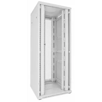 DSIT 47U 19 colių serverių spintos stovas 800x800x2200mm baltas su perforuotomis dvigubomis durimis DS8847DD-W