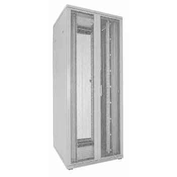 DSIT 42U 19 colių serverių stelažas 800x800x2000mm baltas, perforuotos dvigubos priekinės ir galinės durelės DS8842DD-W