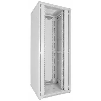 DSIT 42U 19 colių serverių stelažas 800x800x2000mm baltas, perforuotos dvigubos priekinės ir galinės durelės DS8842DD-W