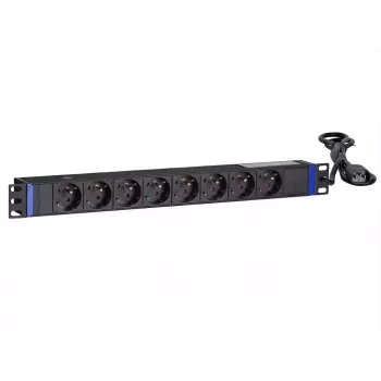 DSIT 19 colių 8 lizdų stelažo PDU su C14 kištuku ir įžeminimo kontaktu (DS-8PDU-C14-PE)