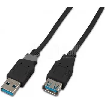 Wirewin USB 3.0 A-A MF 3.0 SW USB prailginimo kabelis, 3 m, USB 3.2 Gen 1 (3.1 Gen 1), USB A, juodas