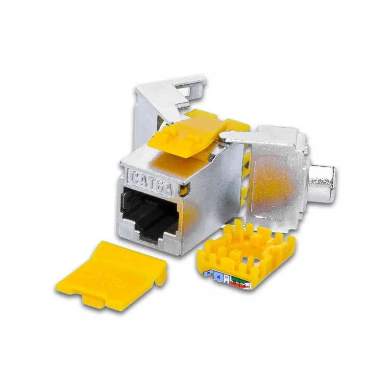 Wirewin WKS JACK KAT6A SLIM 12 CAT6A 10 Gigabit Ethernet ekranuotas Keystone modulis, 12 vnt.