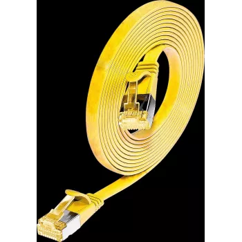 Wirewin Cat6A plonas Ethernet tinklo kabelis U/FTP plokščias geltonas 1m 10Gbps PKW-STP-SLIM-K6A 1.0 GE