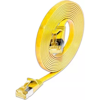 Wirewin Cat6A plonas Ethernet tinklo kabelis U/FTP plokščias geltonas 1m 10Gbps PKW-STP-SLIM-K6A 1.0 GE