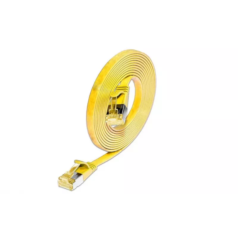 Wirewin Cat6A plonas Ethernet tinklo kabelis U/FTP plokščias geltonas 1m 10Gbps PKW-STP-SLIM-K6A 1.0 GE