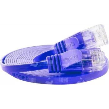Wirewin Triotronik 0,15 m Cat6 U/UTP plonas Ethernet tinklo kabelis, RJ45 vyriškas-vyriškas, violetinis PKW-SLIM-KAT6 0.15 VT