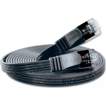 Wirewin SLIM S6 7,5 m juodas Cat.6 plonas Ethernet tinklo kabelis STP PIMF PKW-STP-SLIM-KAT6 7.5 SW