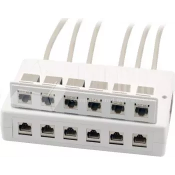 Wirewin 2x 6 prievadų paviršinio montavimo dėžutė Keystone moduliams, pilka, plastikinė Keystone sistema (125460)