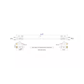 Slim Wirewin Triotronik PKW-LIGHT-STP-K6 15,0 Cat6 S/FTP tinklo kabelis, RJ45 vyriškas-vyriškas, varis, 15 m, juodas