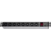 Wirewin NVL9 USV Version 19 colių 1U stovo PDU, 9x IEC C13 lizdai, IEC C14 įėjimas, 10A, juodas
