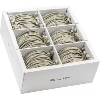 Wirewin SLIM KAT6A 10 Gigabit šviesus patch kabelis, 0,5 m, U/FTP, Ø 3,8 mm, pilkas, 90 vnt. paketas (SLIM-LS-K6A 0.5 90)
