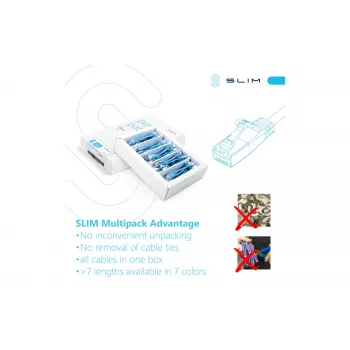 Wirewin SLIM-LS-K6A 2.0 60 Cat6A U/FTP plonas Ethernet tinklo kabelis, 2 m, pilkas, 60 vnt. paketas