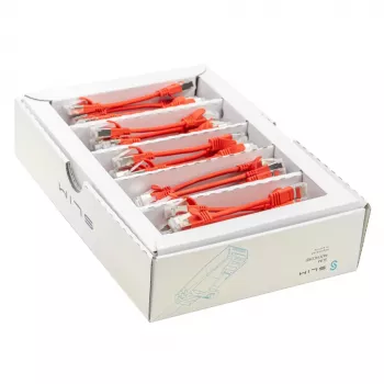 Wirewin SLIM-LS-K6A 0.1 RD 50 Cat6a U/FTP plonas Ethernet tinklo kabelis, 0,1 m, raudonas, 50 vnt. paketas