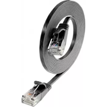 Wirewin Triotronik PKW-SLIM-KAT6 1.0 SW - Cat6 U/UTP plonas Ethernet tinklo kabelis, RJ-45 male to male, 1 m, juodas
