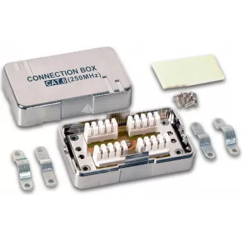 Wirewin CB KAT6 STP ekranuota tinklo rozetė, 2x RJ45, paviršinio montavimo, pilka