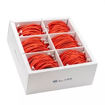 Wirewin SLIM KAT6A 10 Gigabit šviesus pataisymo kabelis, 1,0 m, U/FTP, Ø 3,8 mm, raudonas, 90 vnt. pakuotė KAT6A LIGHT Shielded (SLIM-LS-K6A 1.0 RD 90)