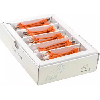 Wirewin SLIM-LS-K6A Cat6a U/FTP Ethernet tinklo kabelis, 0,1 m, oranžinis, 50 vnt. paketas