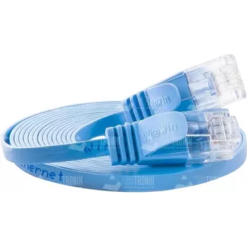 Wirewin Cat.6 U/UTP plonas Ethernet tinklo kabelis, 0,15 m, mėlynas PKW-SLIM-KAT6 0.15 BL