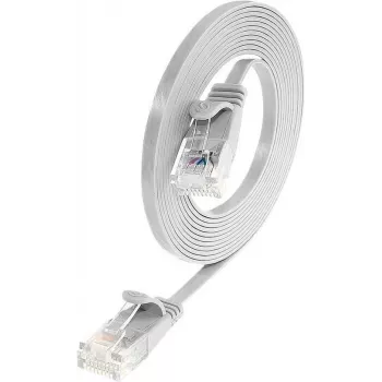 Wirewin Triotronik PKW-SLIM-KAT6 1.5 WS Cat6 U/UTP plonas Ethernet tinklo kabelis, RJ-45 male to male, baltas, 1,5 m