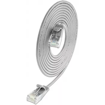 Wirewin SLIM KAT6A 10 Gigabit šviesus patch kabelis apvalus, U/UTP, Ø 3.6 mm, pilkas (SLIM-L-UU-K6A 0.1)