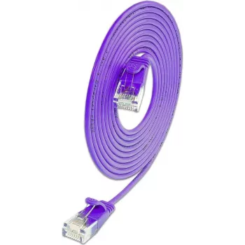 Wirewin SLIM KAT6A 10 Gigabit šviesusis tinklo kabelis, U/UTP, Ø 3,6 mm, violetinės spalvos, 0,15 m (SLIM-L-UU-K6A 0.15 VT)
