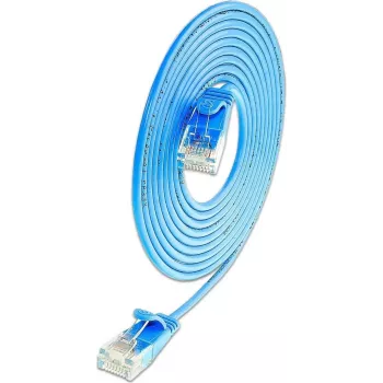 Wirewin SLIM KAT6A 10 Gigabit šviesusis tinklo kabelis, U/UTP, Ø 3,6 mm, mėlynas, 0,5 m (SLIM-L-UU-K6A 0.5 BL)