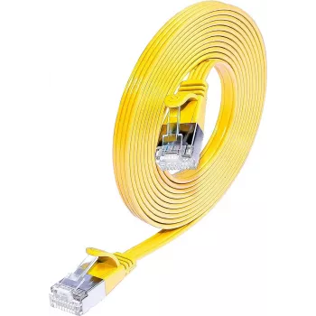 Wirewin Triotronik Cat6 U/FTP plonas tinklo kabelis, RJ45 male to male, 0,5m, geltonas PKW-STP-SLIM-KAT6 0.5 GE