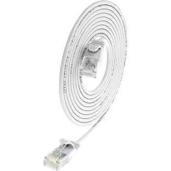 Wirewin SLIM UL6 3 WS - Cat.6 Slim-Light tinklo kabelis, U/UTP, 3,0 m, baltas (PKW-LIGHT-K6 3.0 WS)