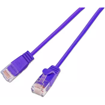 Wirewin SLIM KAT6A 10 Gigabit šviesinis pataisasapkabelis apvalus, U/UTP, Ø 3.6 mm, violetinis (SLIM-L-UU-K6A 5.0 VT)