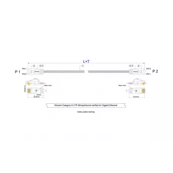 Wirewin SLIM UT6 10 GR - Cat.6 plonas tvirtas tinklo kabelis, U/UTP, 10 m, pilkas (PKW-TOUGH-K6 10.0)