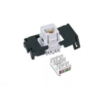 Wirewin WKS JACK KAT6A UTP Keystone modulis, neekranuotas, RJ45, be įrankių, baltas
