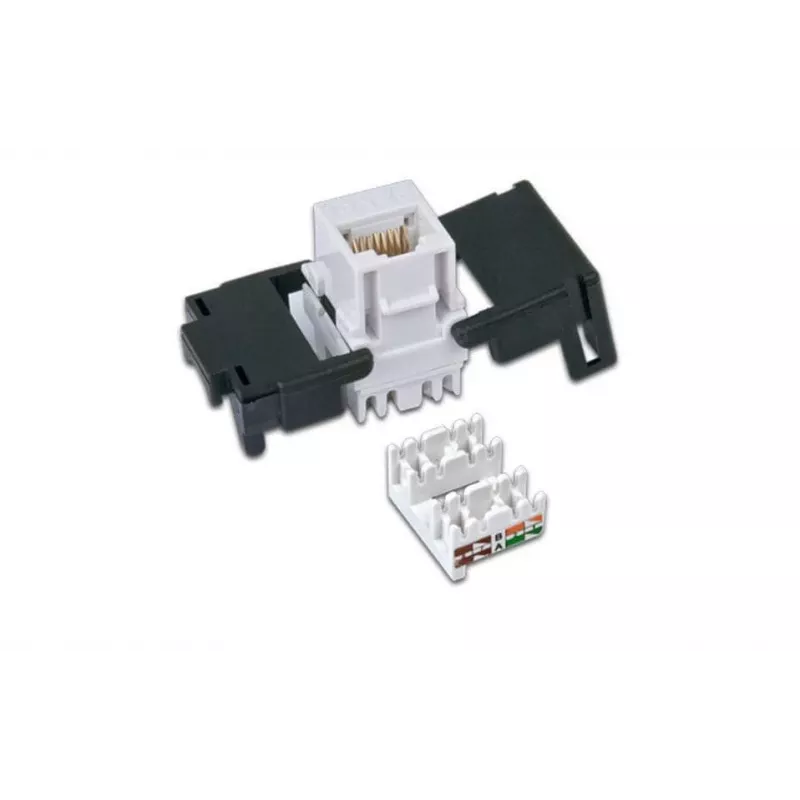 Wirewin WKS JACK KAT6A UTP Keystone modulis, neekranuotas, RJ45, be įrankių, baltas