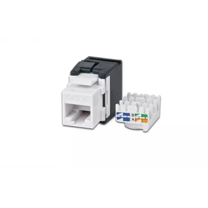 Wirewin WKS JACK KAT6A UTP Keystone modulis, neekranuotas, RJ45, be įrankių, baltas