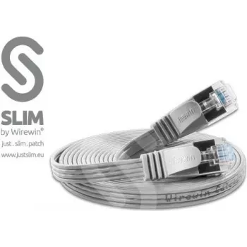 Wirewin Triotronik 0,15 m Cat6 U/FTP plonas Ethernet tinklo kabelis, RJ45 male to male, pilkas PKW-STP-SLIM-KAT6 0.15