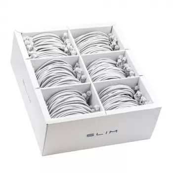 Wirewin SLIM-LS-K6A 1.5 WT 60 - Cat.6A plonas tinklo kabelis, U/FTP, 1,5 m, baltas, 60 vnt. paketas