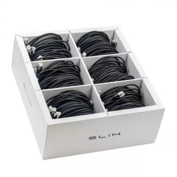 Wirewin SLIM KAT6A 10 Gigabit šviesus (plonas) tinklo kabelis, 1,5 m, U/FTP, Ø 3,8 mm, juodas, 60 vnt. pakuotė KAT6A LIGHT Shielded (SLIM-LS-K6A 1.5 BK 60)