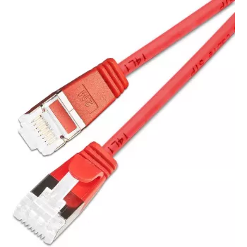 Wirewin SLIM KAT6A 10 Gigabit šviesus pataisymo kabelis, U/FTP, 3,8mm, raudonas, 0,15m PKW-LIGHT-STP-K6A 0.15 RT
