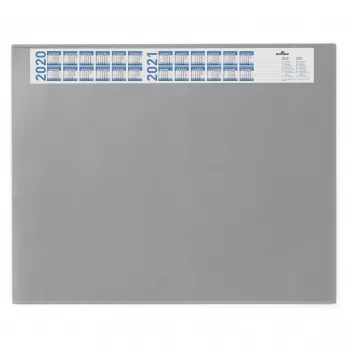 DURABLE stalinis padėklas su permatoma plėvele ir kalendoriumi 65x52 cm, pilkas