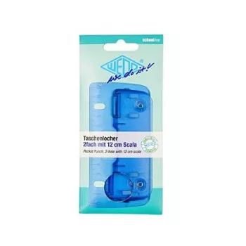 WEDO 67803 Ice Blue kišeninis skylių perforatorius, 2 skylės, 8 lapai, 6 mm
