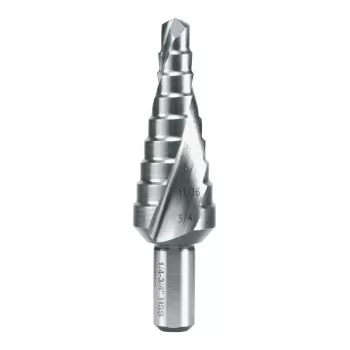 RUKO HSS laiptinis grąžtas 1/4 inch-3/4 inch, 9 pakopų, 10 mm kotas