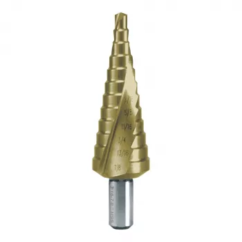 RUKO STB-HSS-TiN pakopinis grąžtas 3/16 inch-7/8 inch (12 pakopų) TiN padengtas HSS