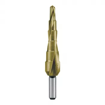 RUKO STB-HSS-TiN pakopinis grąžtas 3/16 inch-1/2 inch (4,8-12,7 mm) TiN padengtas HSS