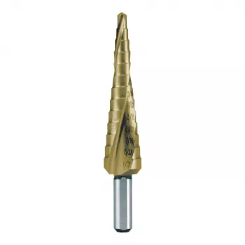 RUKO STB-HSS-TiN-Ø1/8-1/2-Zoll pakopinis grąžtas, HSS, TiN danga, 13 pakopų, nuo 1/8 inch iki 1/2 inch