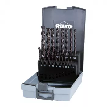 RUKO SPB-Set 19 dalių HSS TiAlN TL3000 sukimo grąžtų rinkinys
