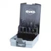RUKO FRS 10 dalių frezų rinkinys, volframo karbidas, TiAlN danga, 8 mm kotas, medinėje dėžutėje