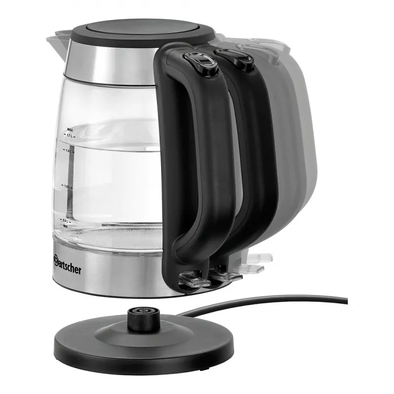 Bartscher 200096 stiklinis elektrinis virdulys 1,7 l, 2200 W, sidabrinis